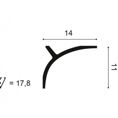 Dimensions corniche LED Rideau