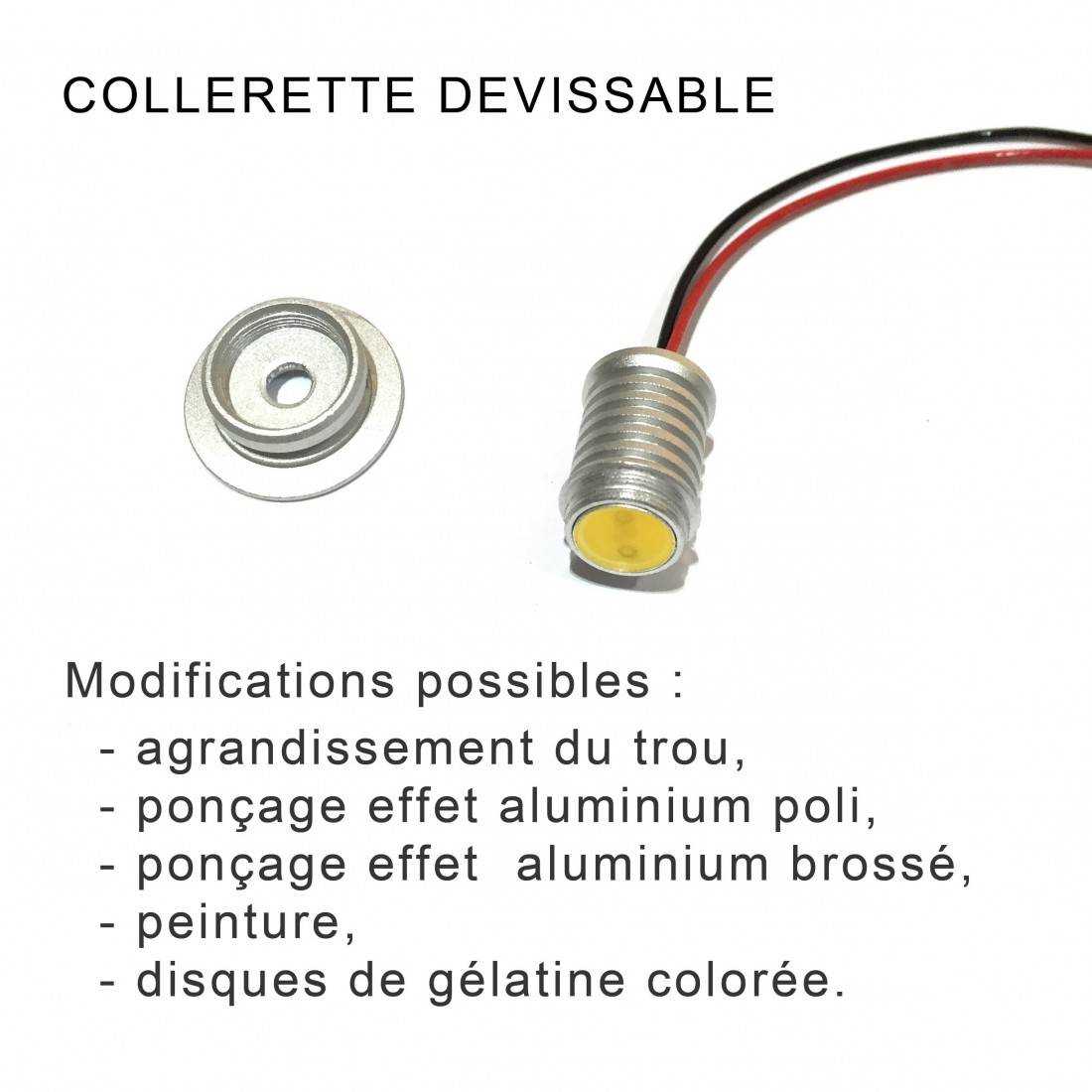 Mini Spot LED Encastrable 1W 12V - Blanc du Jour 6000K DC12V