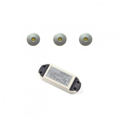 Pack 3 micro spots LED blanc