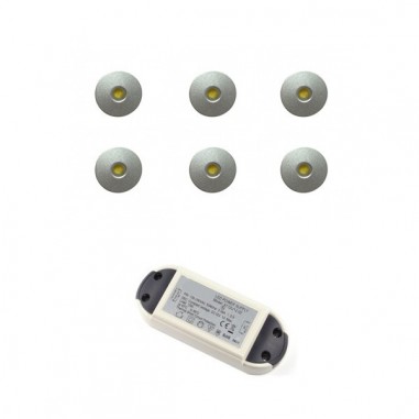 Pack 6 micro spots LED blanc