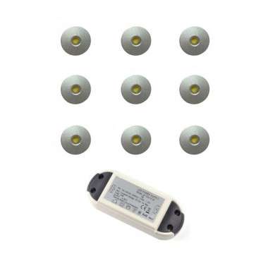 Pack 9 micro spots LED blanc
