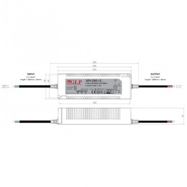 Alimentation LED IP68 200W 12V
