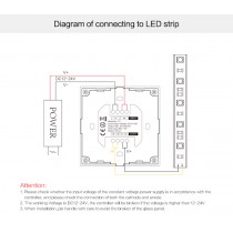 Montage variateur mural tactile pour bandeau LED blanc