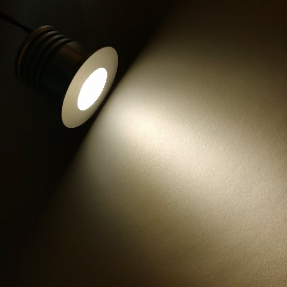Spot LED encastrable pour meubles MiniAMP argent, 4W, 60°, 12V DC blanc  chaud 3000K, dimmable