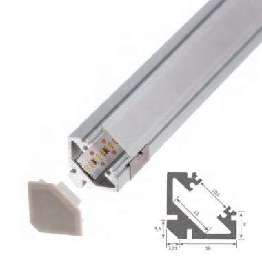 Profilé ruban LED étanche - Oblique - 2 mètres