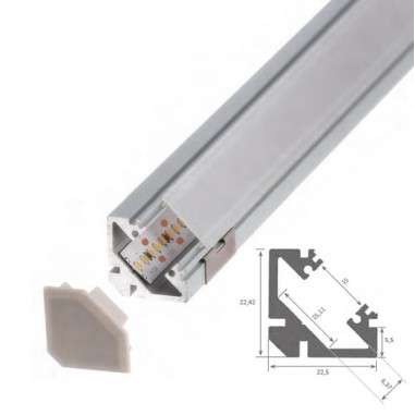 Profilé ruban LED étanche - Oblique XL - 2 mètres