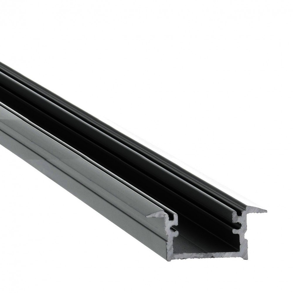 Profil encastré en aluminium pour bande LED avec diffuseur - 2 caches -  23x15mm - 2 mètres