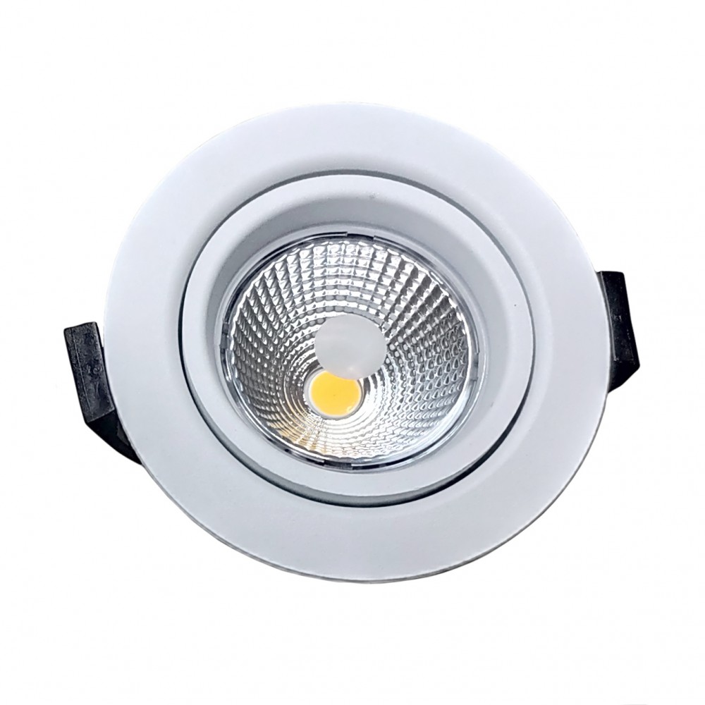 Spot LED étanche argenté 12V, 10W, blanc chaud