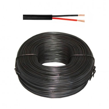 Câble deux fils 0.5 mm² avec gaine Noir rond