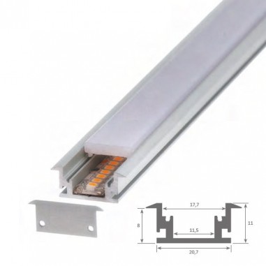 Barres LED encastrées plafond et murs avec ruban LED