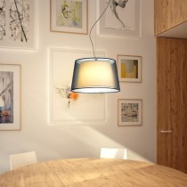 Suspension textile anthracite en situation