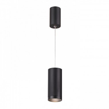 Suspension ovale noir mat avec câble relevé