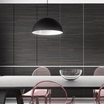Suspension avec abat-jour en métal noir en solo