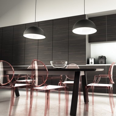 Suspension avec abat-jour en métal noir en duo