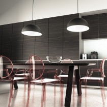 Suspension avec abat-jour en métal noir en duo