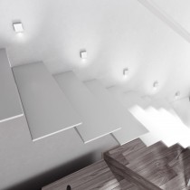 Applique murale en aluminium comme balisage d'escaliers vue du dessus