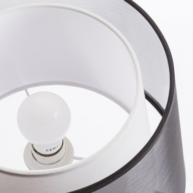 Lampe à poser noire avec abat-jour noir/blanc éteinte
