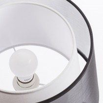 Lampe à poser noire avec abat-jour noir/blanc éteinte