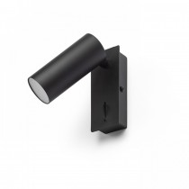 Spot mural LED rectangulaire noir éteint