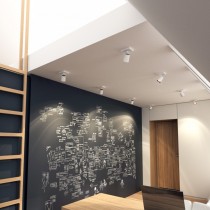 Spot mural avec réflecteur blanc/noir rendu