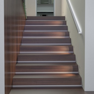 Spot design blanc encastré rendu