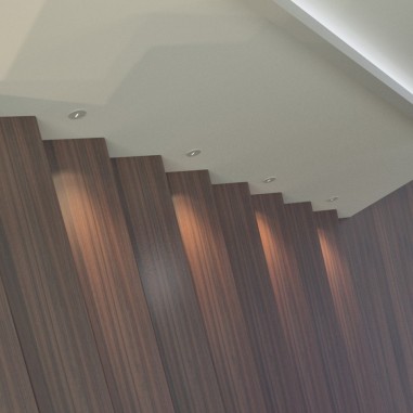 Spot design blanc encastré rendu vue de haut