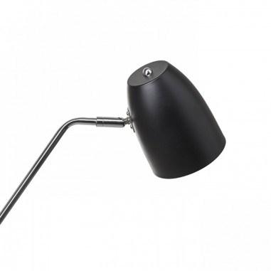 Lampadaire design noir chrome détails