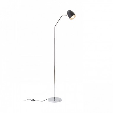 Lampadaire design noir chrome