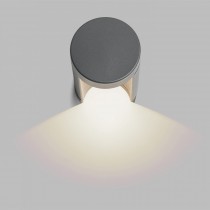 Applique cylindrique extérieure grise anthracite, vue de face allumée