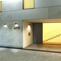 Applique cylindrique extérieure grise anthracite rendu 1