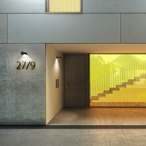 Applique cylindrique extérieure grise anthracite rendu 2