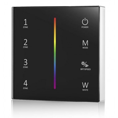 Télécommande murale noire RGB/RGBW 4 zones