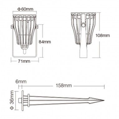 Projecteur LED RGB + Blanc variable 6W