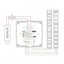 Branchement contrôleur LED RGB mural tactile