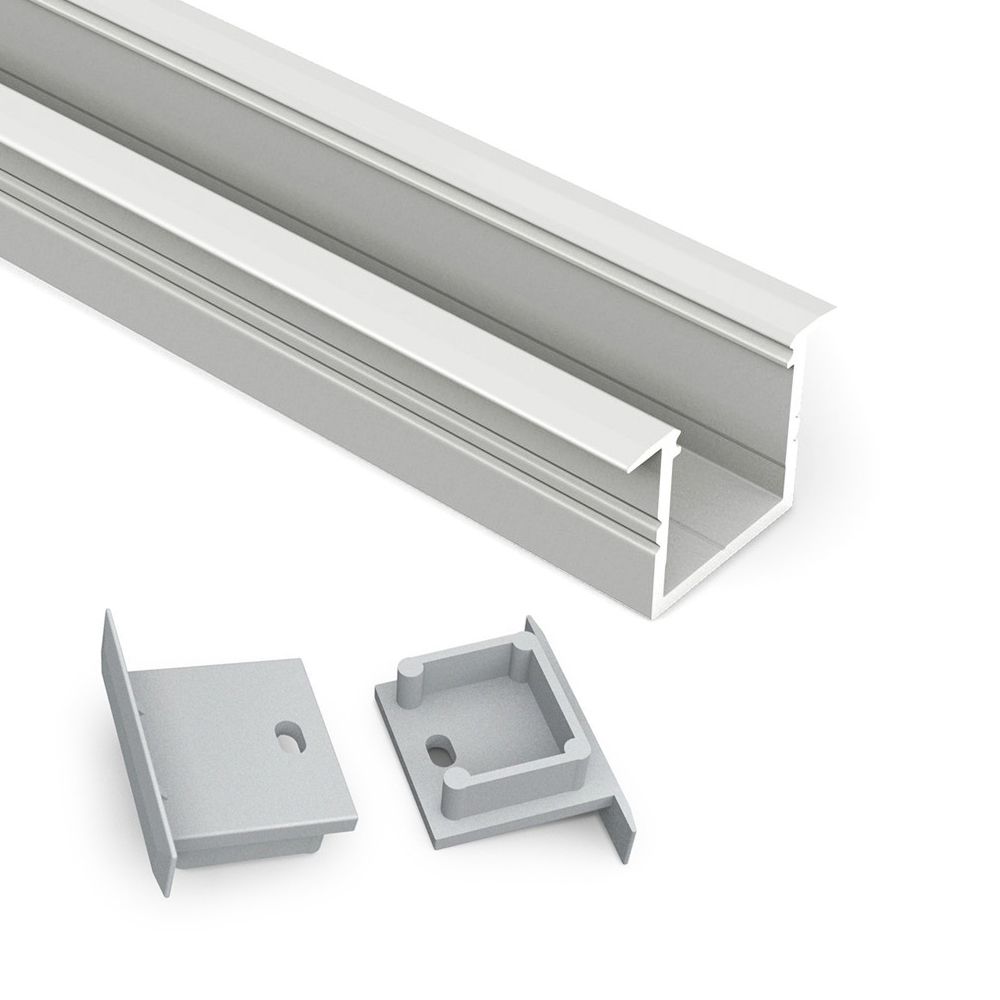 Profilé aluminium encastrable blanc pour ruban LED - ®