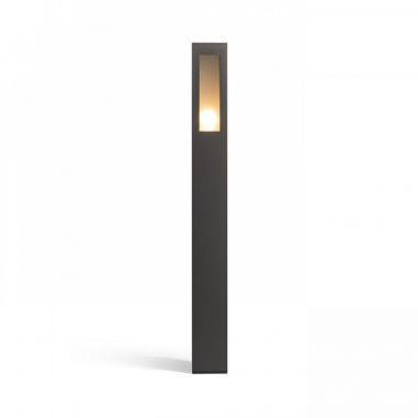 Borne rectangulaire extérieure gris anthracite TREEZA allumée vue de face