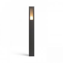 Borne rectangulaire extérieure gris anthracite TREEZA allumée vue de face