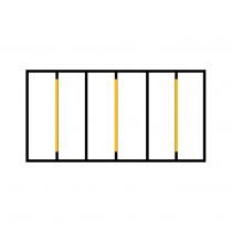 Eclairage pergola à chevrons de 10 à 15m²  avec des barres de 2ml