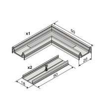 Dimensions angle pour profilé pour ruban LED Plat