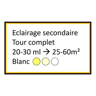 Corniche LED de 20 à 30ml pour éclairage secondaire blanc avec 2 zones