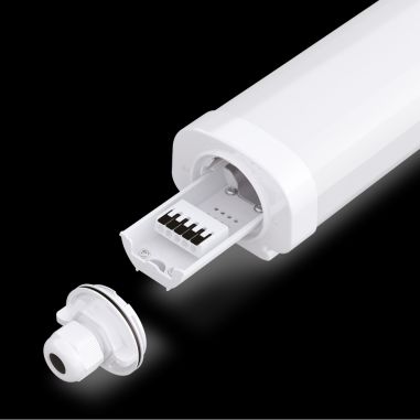 Branchement réglette étanche LED 130 lm/W