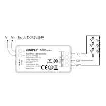 Récepteur pour bande LED teinte variable CCT