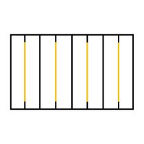 Eclairage pergola à chevrons de 15 à 3m²  avec des barres de 3ml