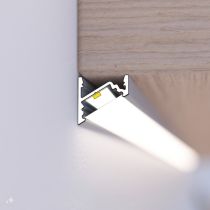 Profilé aluminium oblique V2 pour ruban 12mm 2 mètres