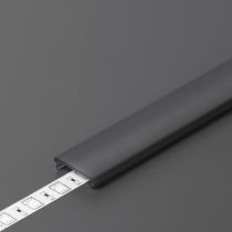 diffuseur noir C à clipser pour profilé ruban led
