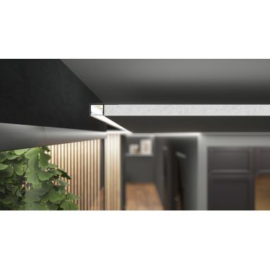 ruban led installé avec profilé pour plafond lumineux