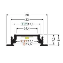 mesures profilé encastré large