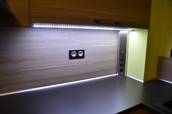 transformateur soubassement Luminaire de cuisine Lampe Bande 3er set LED Alu-Coin-barre kaltweiß 