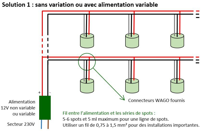 Montage spots 4W sans variateur