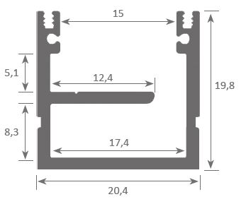 Barre LED plat haut 2 mètres étanche carré large